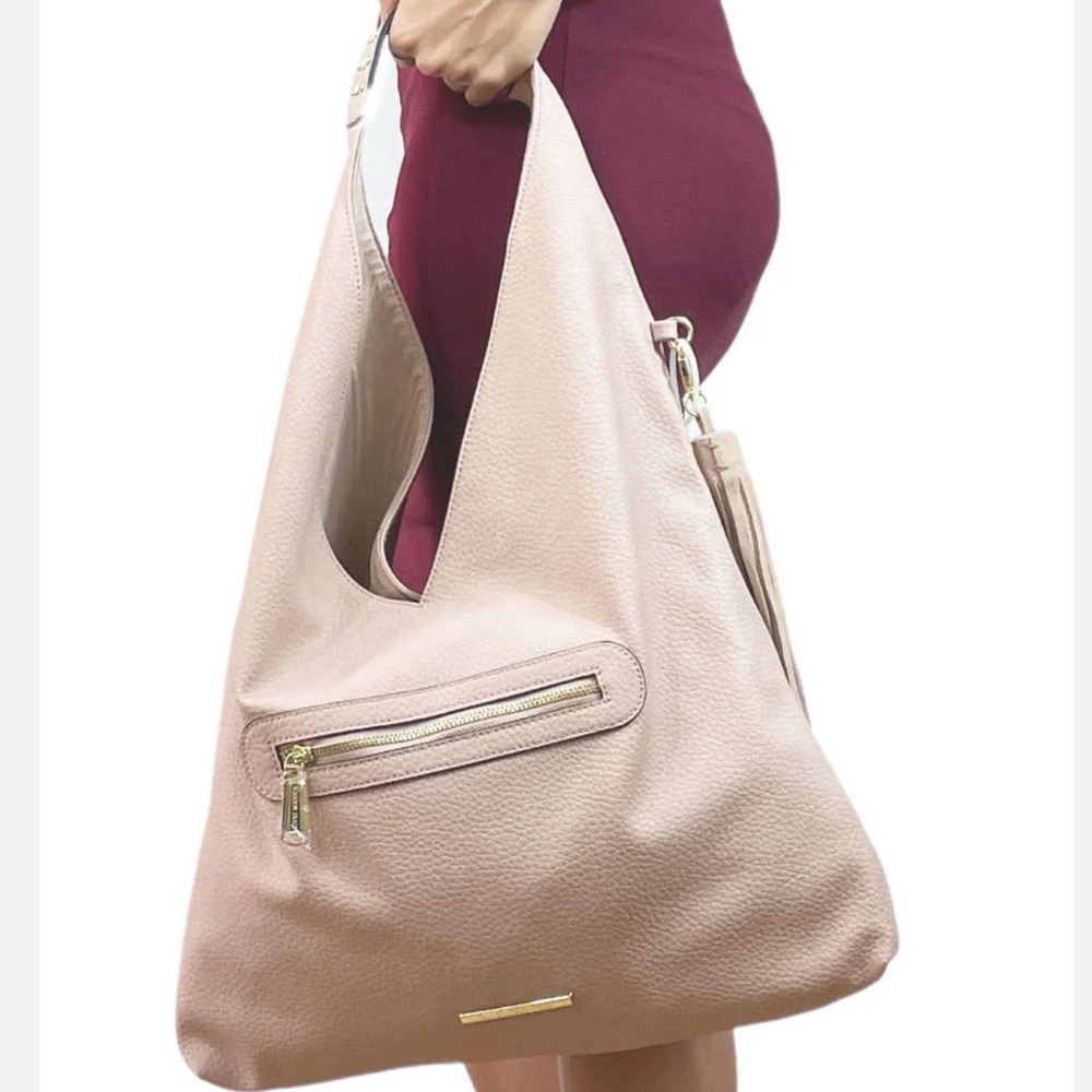 Steve Madden Blush Bcomfyy Faux Leather Studded Hobo Shoulder Bag